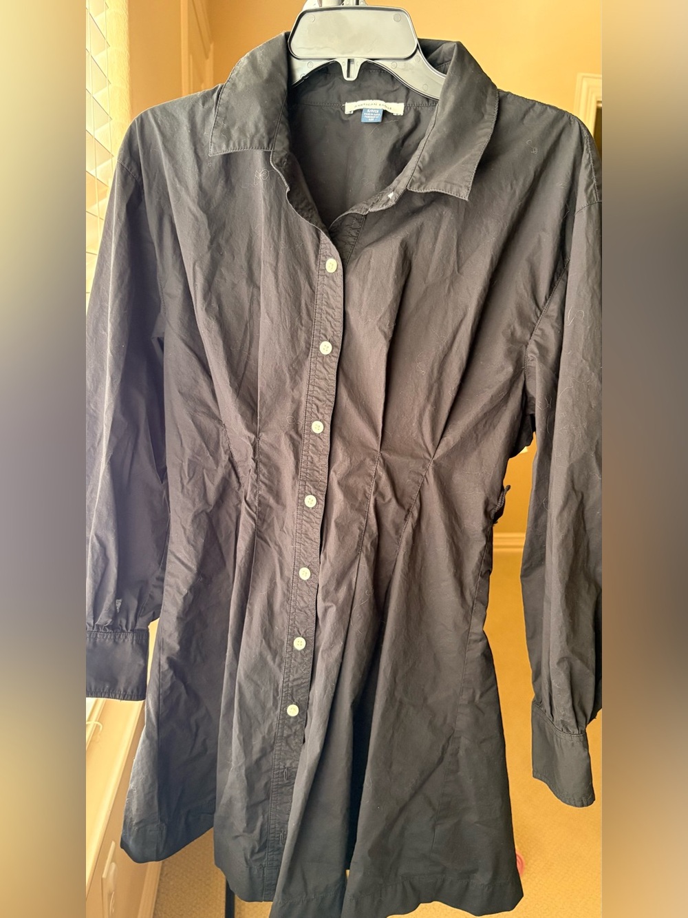 American Eagle Black Button-Front Dress